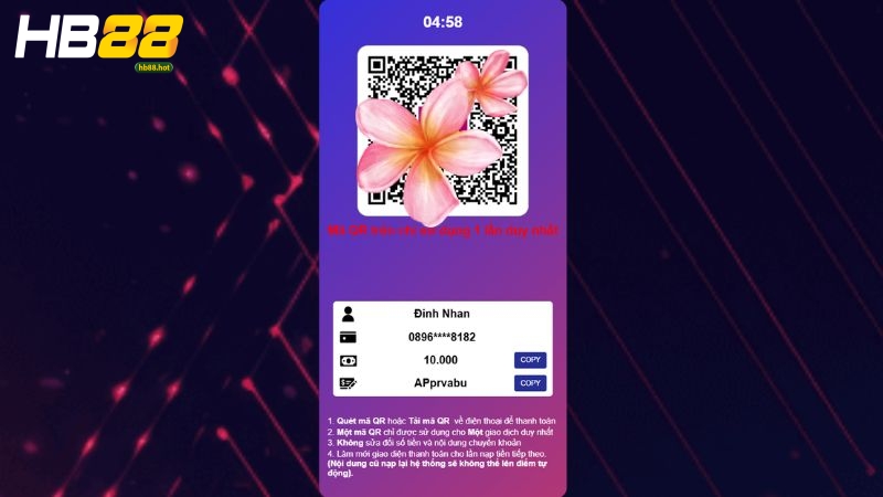 Lưu ý khi nạp tiền hb88