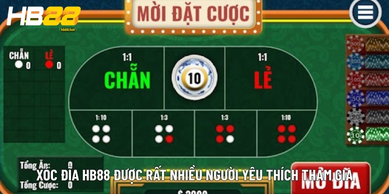 Xóc Đĩa HB88 được rất nhiều người yêu thích tham gia